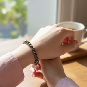 Alternative view of Pyrite Bracelet (Faceted)