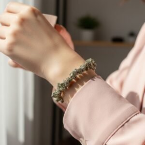 Alternative view of Pyrite Chips Bracelet (Elastic)