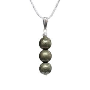 Pyrite Crystal Bead Necklace (Silver)