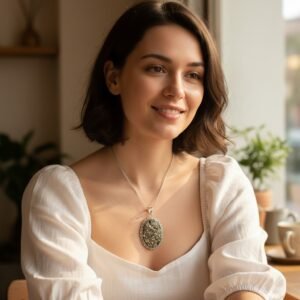 Alternative view of Pyrite Pendant Oval