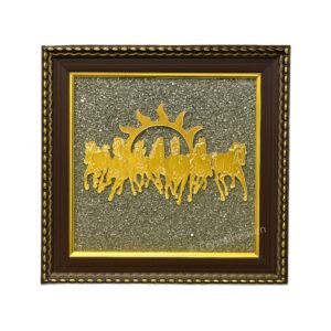 Golden 7 Horses Natural Pyrite Frame